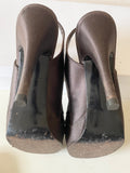 RUSSELL & BROMLEY BROWN SATIN PLATFORM SOLE HIGH HEEL SANDALS  SIZE 7/40