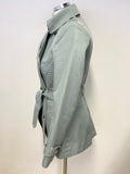 REISS CAINES AQUA DOUBLE BREASTED BELTED JACKET/ SHORT TRENCH COAT SIZE