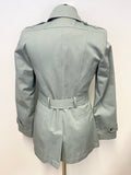 REISS CAINES AQUA DOUBLE BREASTED BELTED JACKET/ SHORT TRENCH COAT SIZE