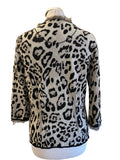 MARCCAIN 100% VIRGIN WOOL MULTICOLOURED LEOPARD PRINT CARDIGAN SIZE N5 UK 14/16