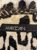 MARCCAIN 100% VIRGIN WOOL MULTICOLOURED LEOPARD PRINT CARDIGAN SIZE N5 UK 14/16