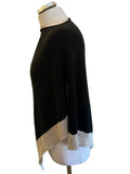 JIGSAW BLACK KNIT & CREAM EDGED PONCHO ONE SIZE