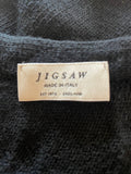 JIGSAW BLACK KNIT & CREAM EDGED PONCHO ONE SIZE