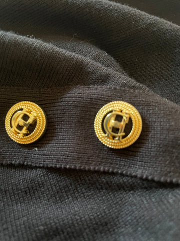 HOLLAND COOPER BLACK POLO NECK BUTTON TRIM PONCHO ONE SIZE