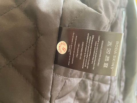 BODA SKINS DESIGNED BY N.S ALEXANDER BLACK LEATHER BIKER JACKET SIZE 10