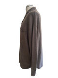 THE WHITE COMPANY BROWN WOOL BLEND COLLARED CARDIGAN  SIZE M