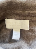 THE WHITE COMPANY BROWN WOOL BLEND COLLARED CARDIGAN  SIZE M