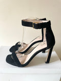 STUART WEITZMAN BLACK SUEDE ANKLE STRAP HIGH HEEL SANDALS SIZE 5.5/38.5