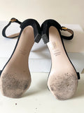 STUART WEITZMAN BLACK SUEDE ANKLE STRAP HIGH HEEL SANDALS SIZE 5.5/38.5