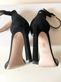 STUART WEITZMAN BLACK SUEDE ANKLE STRAP HIGH HEEL SANDALS SIZE 5.5/38.5