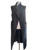 GANT BLACK QUILTED SLEEVELESS BELTED LONG GILET SIZE XS