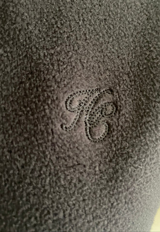 HOLLAND COOPER NAVY BLUE WITH TAN FAUX LEATHER TRIM GILLET  SIZE L