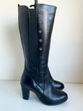 BRAND NEW CLARKS BLACK LEATHER KNEE LENGTH BOOTS SIZES 5/38