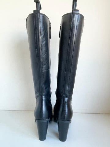 BRAND NEW CLARKS BLACK LEATHER KNEE LENGTH BOOTS SIZES 5/38