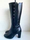 BRAND NEW CLARKS BLACK LEATHER KNEE LENGTH BOOTS SIZES 5/38