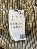 HUGO BOSS CREAM & DARK GREEN WEAVE COTTON JUMPER  SIZE L