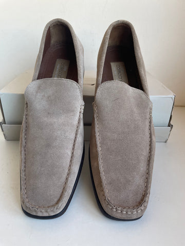 MARKS & SPENCER COLLEZIONE BEIGE SUEDE LOAFERS SIZE 8.5/42.5