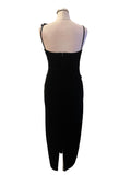 TADASHI BLACK VELVET LONG EVENING PENCIL DRESS  SIZE M