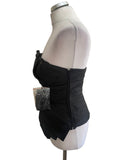 BRAND NEW  FRANK USHER DUSK BLACK SATIN STRAPLESS BUSTIER TOP WITH ADDITIONAL STRAPS SIZE 14