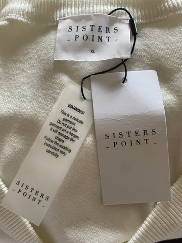 BRAND NEW SISTERS POINT CREAM V NECKLINE BELTED KNIT DRESS  SIZE XL