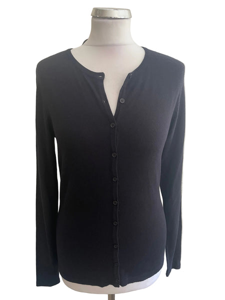 BRAND NEW SAINT TROPEZ BLACK BUTTON UP CARDIGAN SIZE S