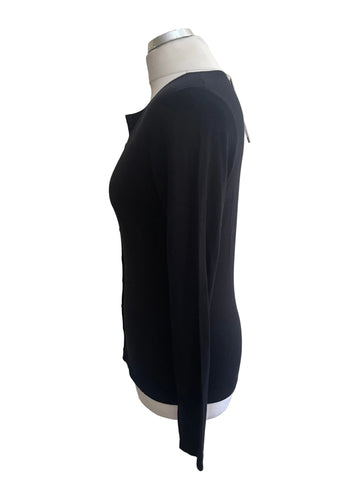 BRAND NEW SAINT TROPEZ BLACK BUTTON UP CARDIGAN SIZE S