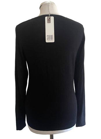 BRAND NEW SAINT TROPEZ BLACK BUTTON UP CARDIGAN SIZE S