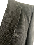 MARCCAIN GREY CHECK DOG PRINT FITTED BLAZER SIZE N5 UK 16