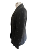 MARCCAIN GREY CHECK DOG PRINT FITTED BLAZER SIZE N5 UK 16