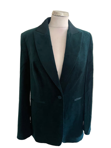 MARKS & SPENCER EVERGREEN VELOUR JACKET SIZE 14