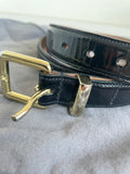 MULBERRY BLACK PATENT LEATHER BUCKLE BELT SIZE 32 IN