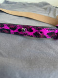MULBERRY FUSHIA PINK & BLACK LEOPARD PRINT PONYSKIN LEATHER BOW FRONT REAR FASTEN BELT SIZE 34 IN