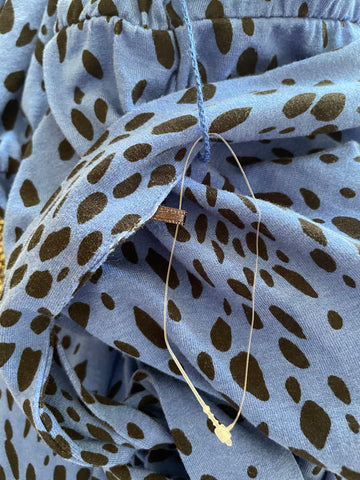 BRAND NEW SOSANDAR BLUE & BLACK SPOT PRINT STRETCH JERSEY MIDI DRESS SIZE L