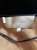 HOBBS NAVY BLUE & CAMEL UNLINED EDGE TO EDGE KNIT CARDIGAN/JACKET SIZE M