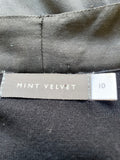 MINT VELVET BLACK SLEEVELESS PART KNIT WAISTCOAT OVER TOP SIZE 10