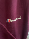 BERGHAUS HYDRO DOWN 600 BURGUNDY PART PADDED HOODED JACKET SIZE 16