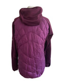 BERGHAUS HYDRO DOWN 600 BURGUNDY PART PADDED HOODED JACKET SIZE 16