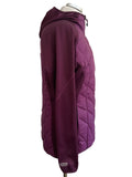 BERGHAUS HYDRO DOWN 600 BURGUNDY PART PADDED HOODED JACKET SIZE 16