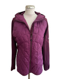 BERGHAUS HYDRO DOWN 600 BURGUNDY PART PADDED HOODED JACKET SIZE 16