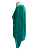 BARBOUR COTTON BLEND EMERALD GREEN SWEATSHIRT  SIZE M