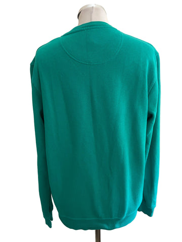 BARBOUR COTTON BLEND EMERALD GREEN SWEATSHIRT  SIZE M
