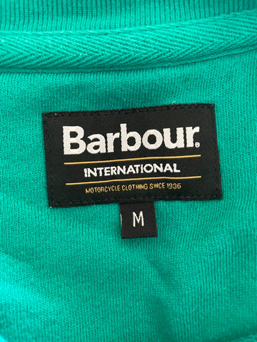 BARBOUR COTTON BLEND EMERALD GREEN SWEATSHIRT  SIZE M
