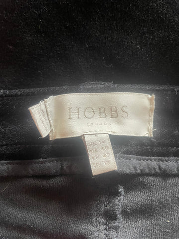 HOBBS BLACK VELOUR COTTON JEANS SIZE 14