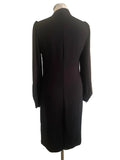 TWENTY8TWELVE HOLLY BLACK FRILL TRIM BUTTON FRONT & LONG SLEEVE SHIFT DRESS  SIZE 8