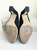 CARVELA BLACK FAUX SUEDE WITH GOLD LINED HEEL OCCASION SHOES SIZE 6/39
