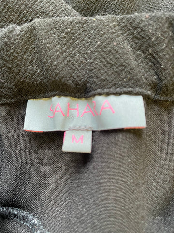 SAHARA BLACK BARREL LEG TROUSERS SIZE M