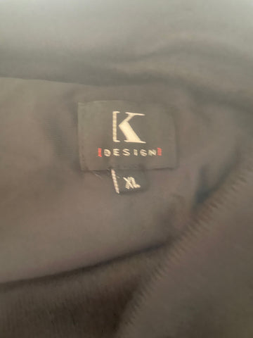 K DESIGN BLACK MIDI LONG SLEEVE A-LINE JUMPER DRESS SIZE XL