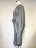 GEORGINA GREY PLUNGE V NECK LONG BATWING SLEEVE OCCASION DRESS SIZE 12