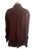 SOSANDER BROWN LONG SLEEVED SATIN SHIRT SIZE 14