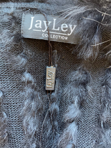 BRAND NEW JAYLEY COLLECTION BLACK FOX & CONEY FUR GILET ONE SIZE